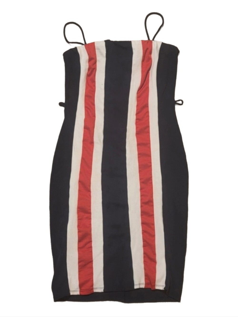 Focus Navy, White & Red Striped Bodycon Mini Dress